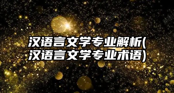 漢語言文學專業(yè)解析(漢語言文學專業(yè)術語)