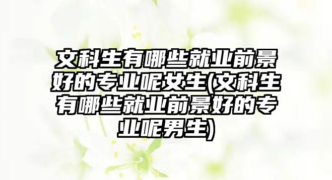 文科生有哪些就業(yè)前景好的專業(yè)呢女生(文科生有哪些就業(yè)前景好的專業(yè)呢男生)