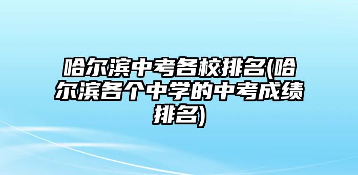 哈爾濱中考各校排名(哈爾濱各個(gè)中學(xué)的中考成績(jī)排名)