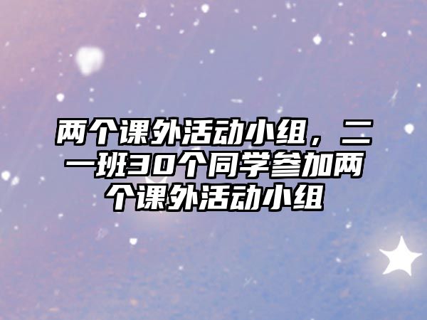 兩個課外活動小組，二一班30個同學(xué)參加兩個課外活動小組