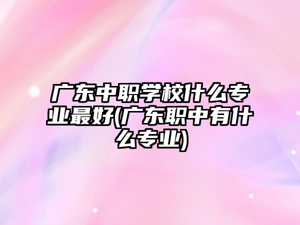 廣東中職學校什么專業(yè)最好(廣東職中有什么專業(yè))