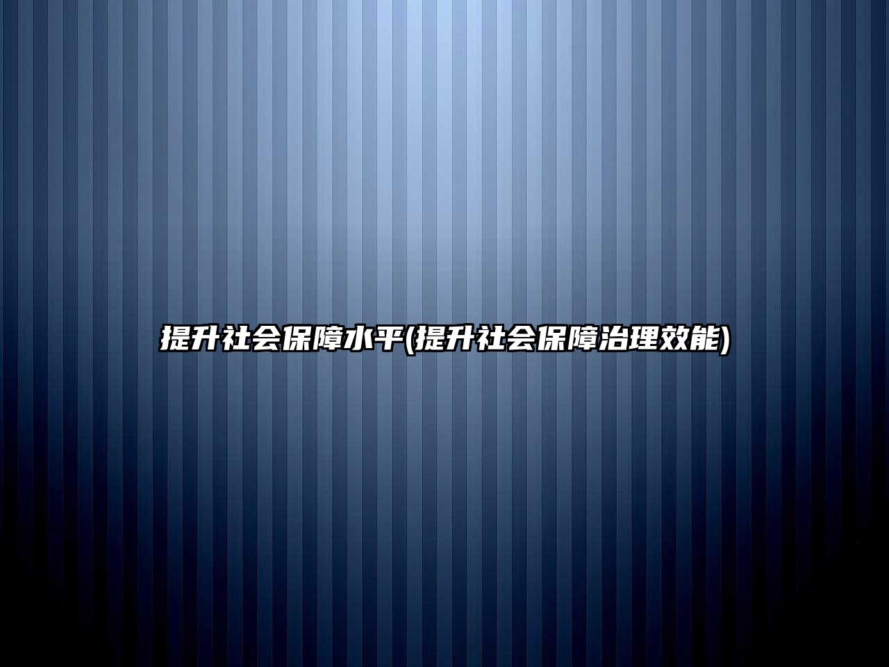 提升社會(huì)保障水平(提升社會(huì)保障治理效能)