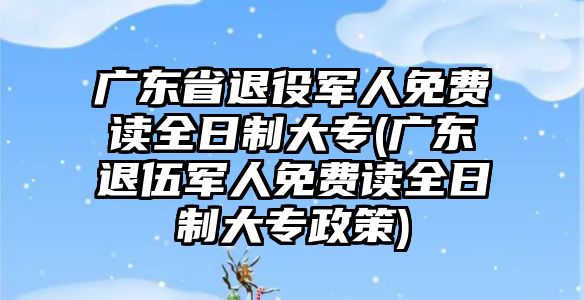 廣東省退役軍人免費(fèi)讀全日制大專(zhuān)(廣東退伍軍人免費(fèi)讀全日制大專(zhuān)政策)