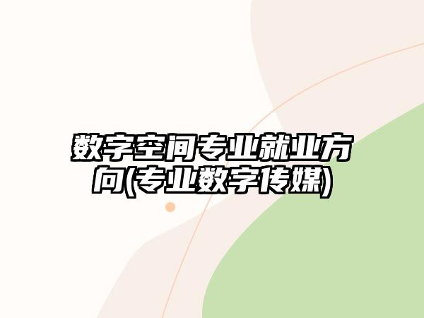 數字空間專業(yè)就業(yè)方向(專業(yè)數字傳媒)