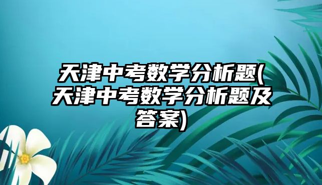 天津中考數(shù)學分析題(天津中考數(shù)學分析題及答案)