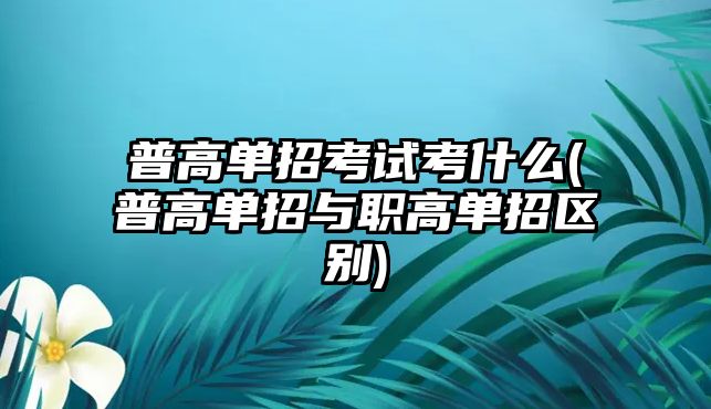 普高單招考試考什么(普高單招與職高單招區(qū)別)