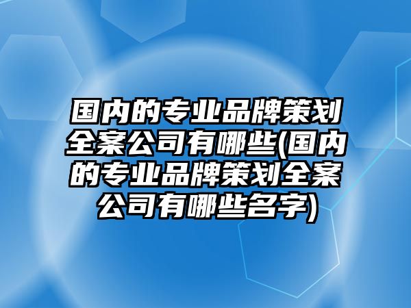 國內(nèi)的專業(yè)品牌策劃全案公司有哪些(國內(nèi)的專業(yè)品牌策劃全案公司有哪些名字)