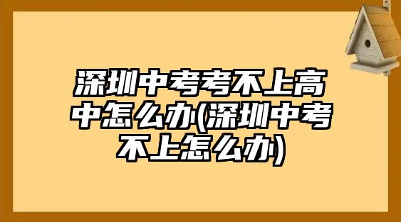 深圳中考考不上高中怎么辦(深圳中考不上怎么辦)