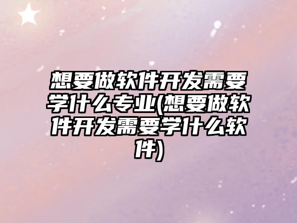 想要做軟件開發(fā)需要學(xué)什么專業(yè)(想要做軟件開發(fā)需要學(xué)什么軟件)