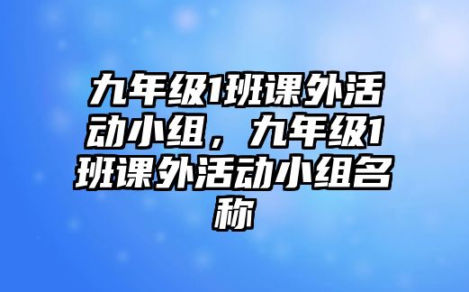 九年級(jí)1班課外活動(dòng)小組，九年級(jí)1班課外活動(dòng)小組名稱(chēng)