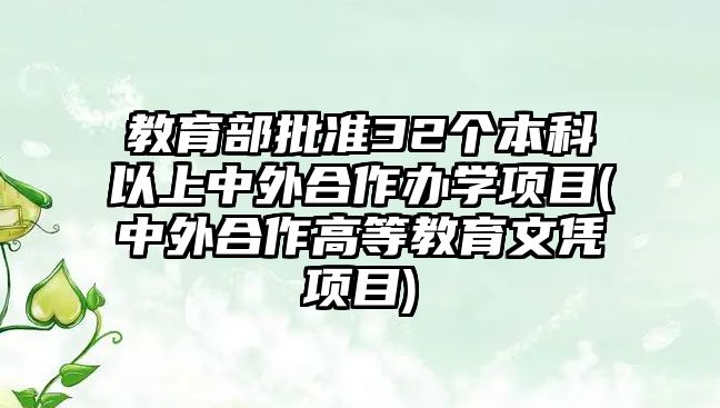 教育部批準32個本科以上中外合作辦學(xué)項目(中外合作高等教育文憑項目)