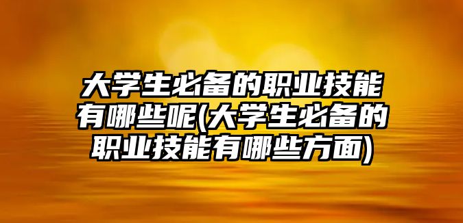 大學(xué)生必備的職業(yè)技能有哪些呢(大學(xué)生必備的職業(yè)技能有哪些方面)