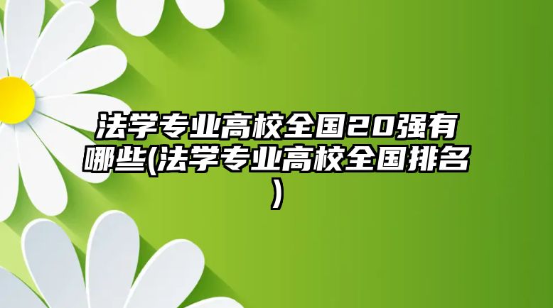 法學專業(yè)高校全國20強有哪些(法學專業(yè)高校全國排名)