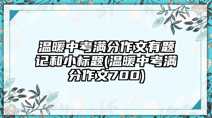 溫暖中考滿分作文有題記和小標(biāo)題(溫暖中考滿分作文700)