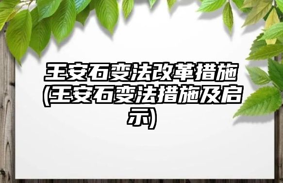 王安石變法改革措施(王安石變法措施及啟示)