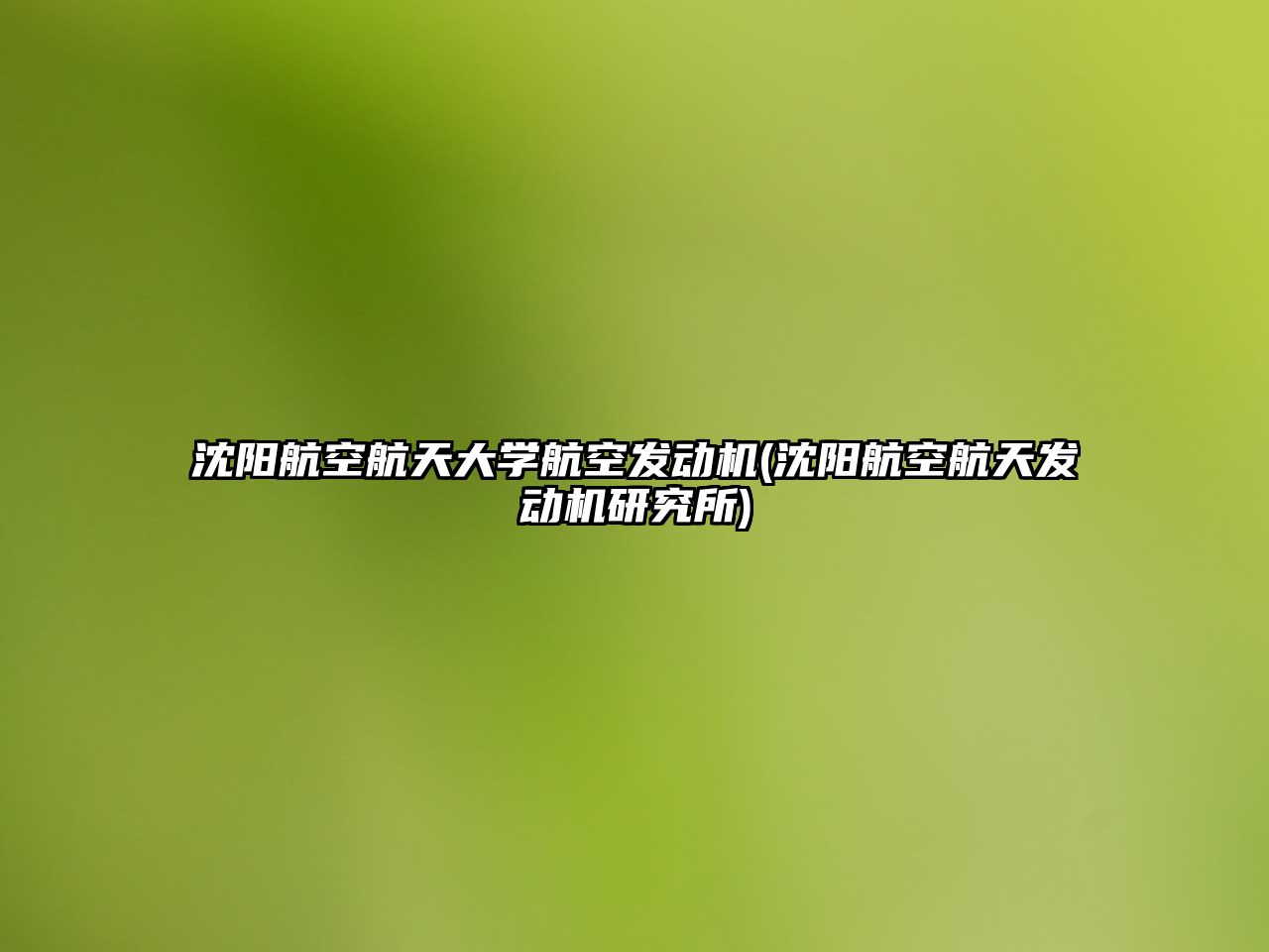 沈陽航空航天大學航空發(fā)動機(沈陽航空航天發(fā)動機研究所)