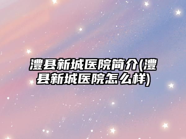 澧縣新城醫(yī)院簡(jiǎn)介(澧縣新城醫(yī)院怎么樣)