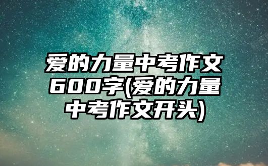 愛(ài)的力量中考作文600字(愛(ài)的力量中考作文開(kāi)頭)