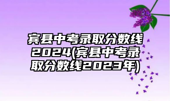 賓縣中考錄取分數(shù)線2024(賓縣中考錄取分數(shù)線2023年)