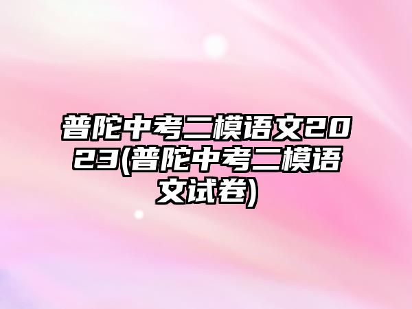 普陀中考二模語文2023(普陀中考二模語文試卷)