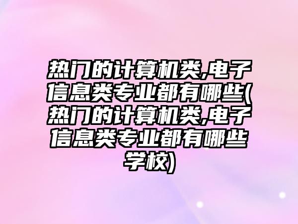 熱門的計算機類,電子信息類專業(yè)都有哪些(熱門的計算機類,電子信息類專業(yè)都有哪些學校)