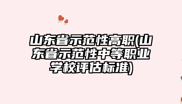 山東省示范性高職(山東省示范性中等職業(yè)學(xué)校評(píng)估標(biāo)準(zhǔn))