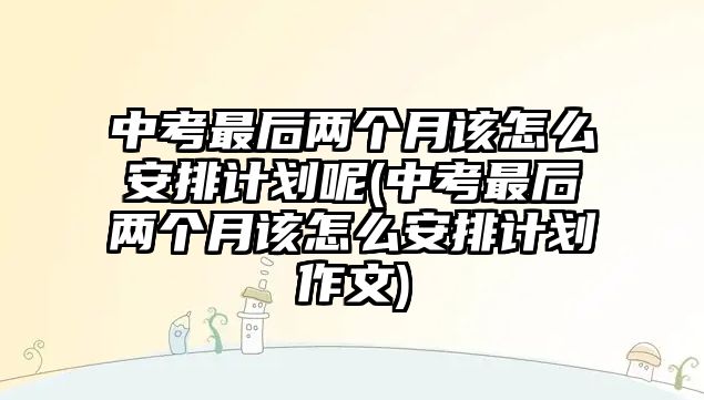 中考最后兩個(gè)月該怎么安排計(jì)劃呢(中考最后兩個(gè)月該怎么安排計(jì)劃作文)