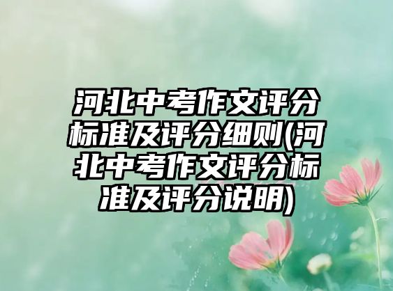 河北中考作文評(píng)分標(biāo)準(zhǔn)及評(píng)分細(xì)則(河北中考作文評(píng)分標(biāo)準(zhǔn)及評(píng)分說(shuō)明)