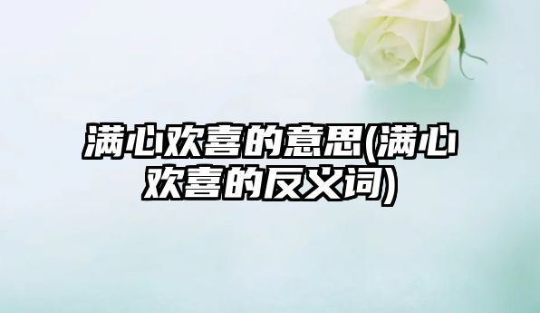 滿心歡喜的意思(滿心歡喜的反義詞)