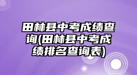 田林縣中考成績查詢(田林縣中考成績排名查詢表)